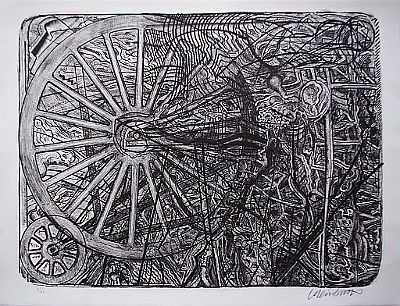 1997 - Zweiraeder - Lithographie auf Stein - 57,5x76,5cm